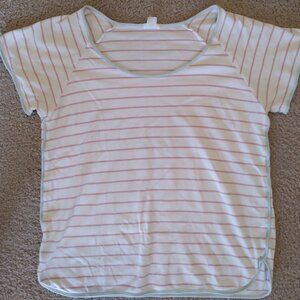 Lake Pajamas Striped T Shirt Size M Purple / Pale Blue